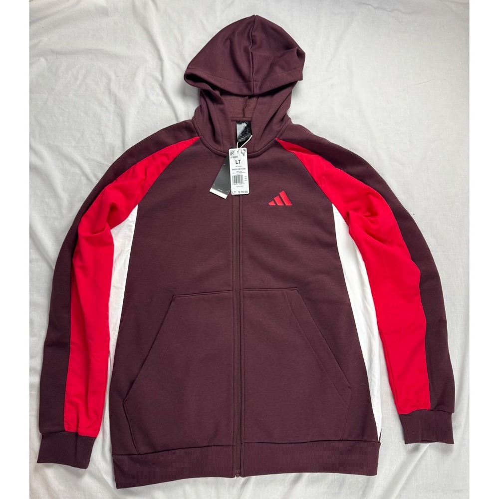 Adidas Men LT Regular Track Multi Sport Full Zip‎ Hoodie Aurora Ruby, soft cozy